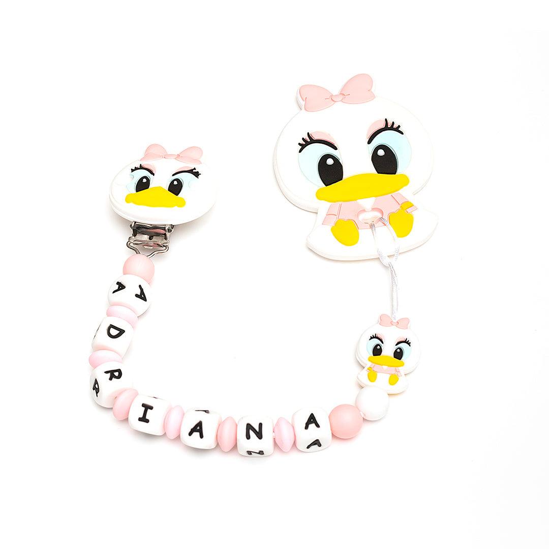 Chupetero Exclusivo 100% Silicona Pata Daisy + Mordedor Silicona