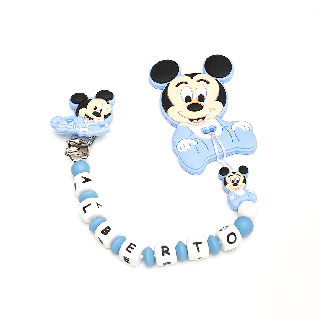 Chupetero Exclusivo 100% Silicona Mickey Mouse + Mordedor Silicona