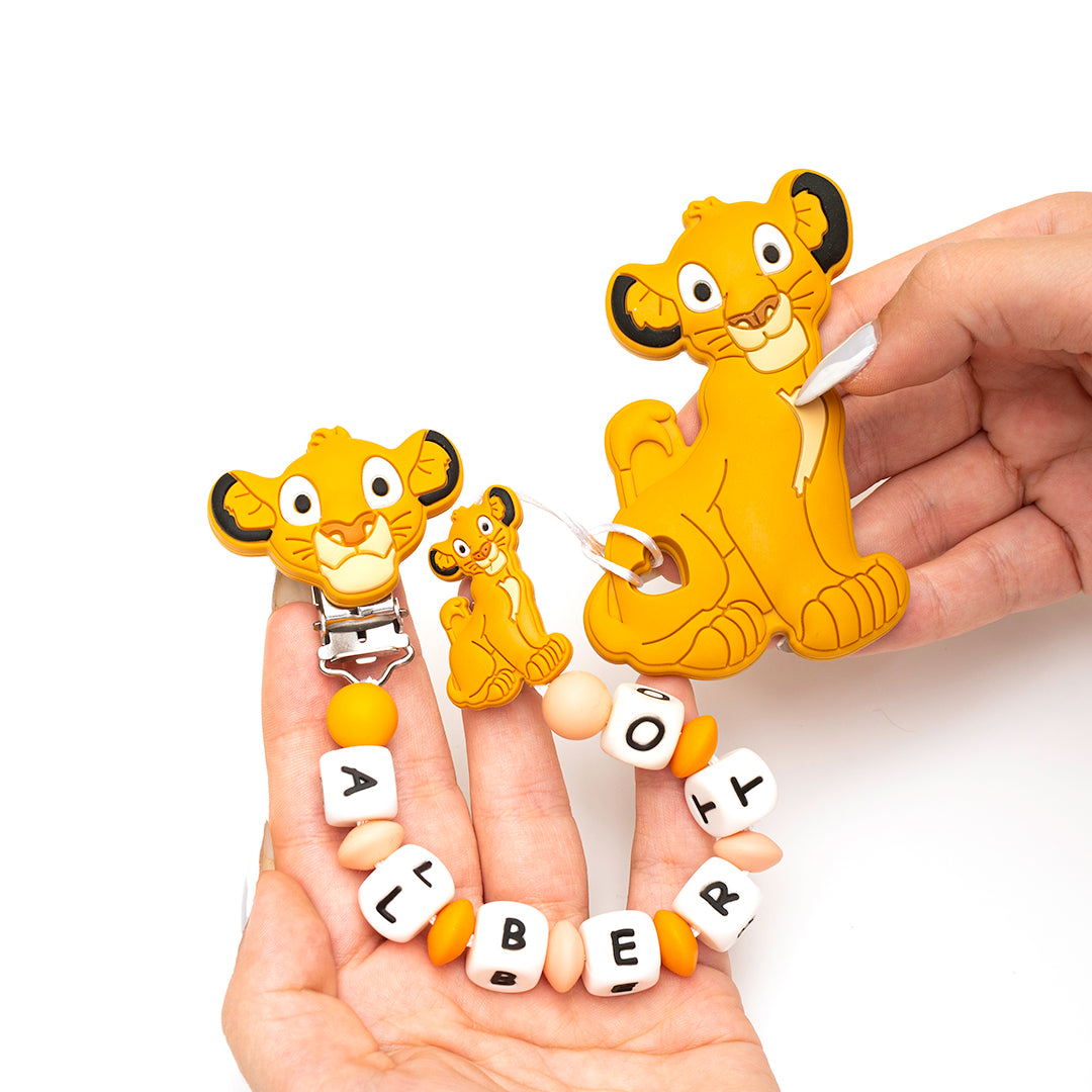 Chupetero Exclusivo 100% Silicona Rey Leon + Mordedor Silicona