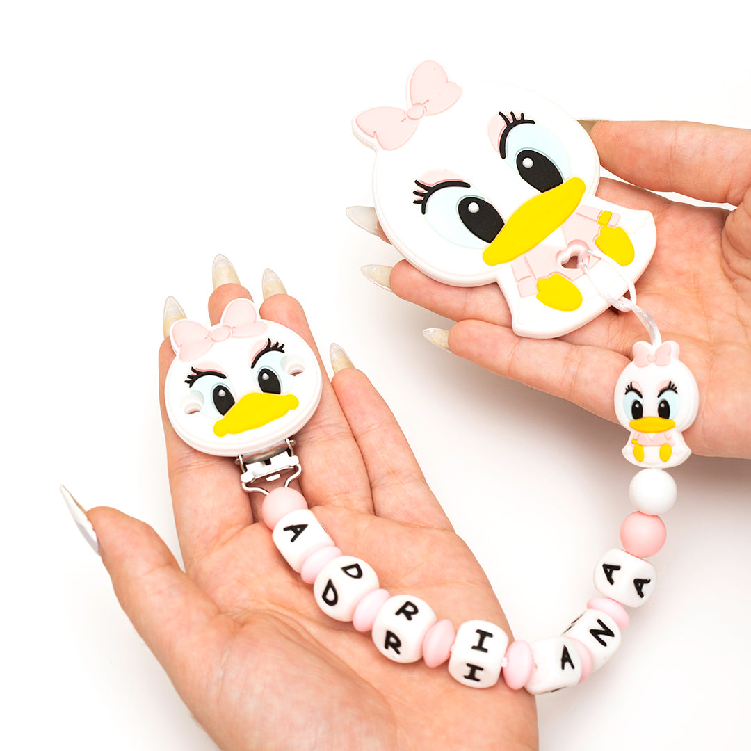 Chupetero Exclusivo 100% Silicona Pata Daisy + Mordedor Silicona