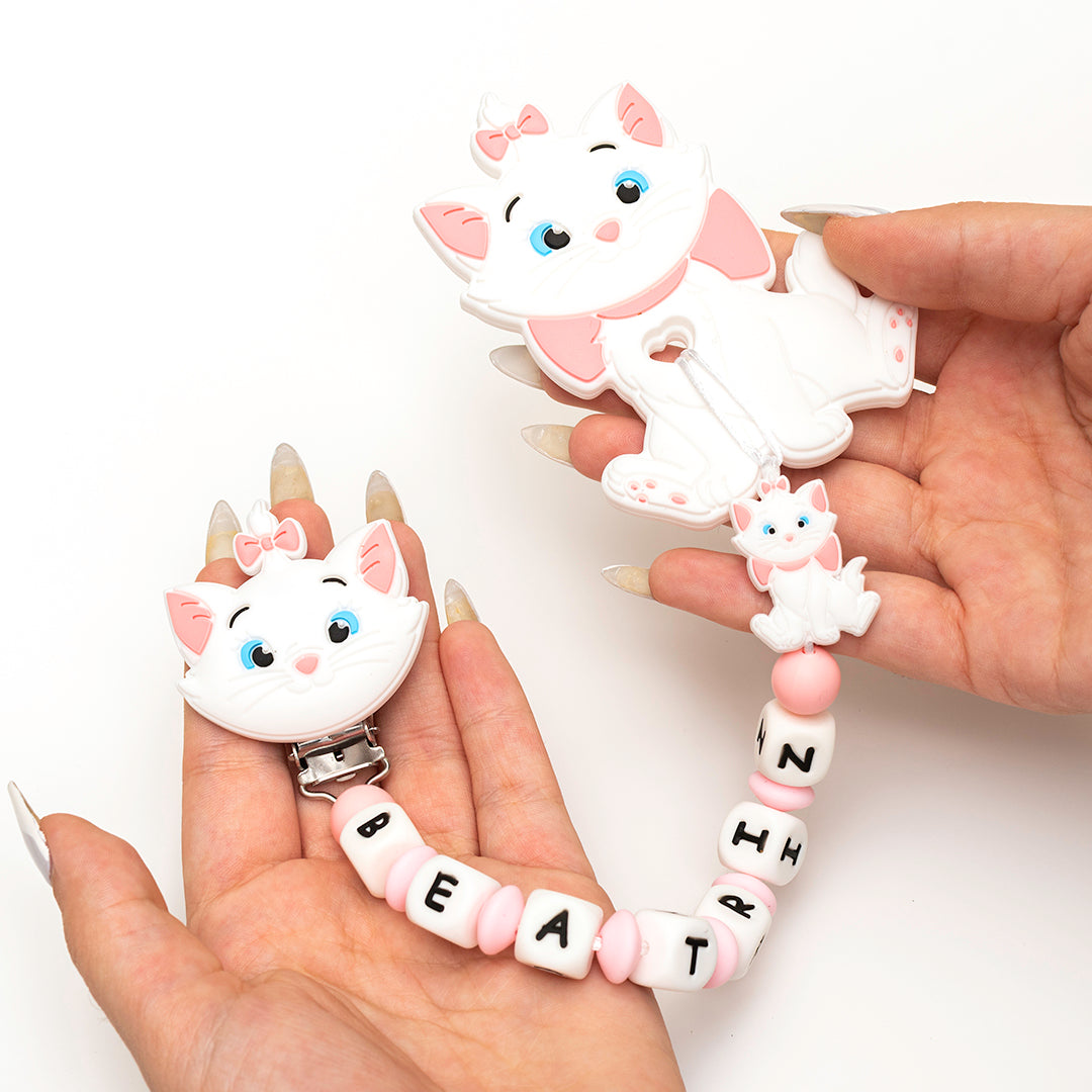 Chupetero Exclusivo 100% Silicona Los Aristogatos + Mordedor Silicona