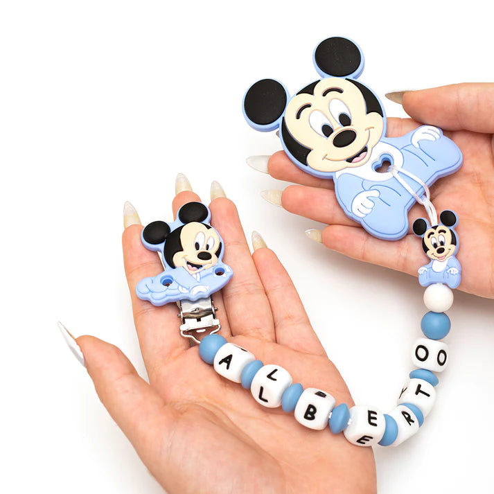 Chupetero Exclusivo 100% Silicona Mickey Mouse + Mordedor Silicona